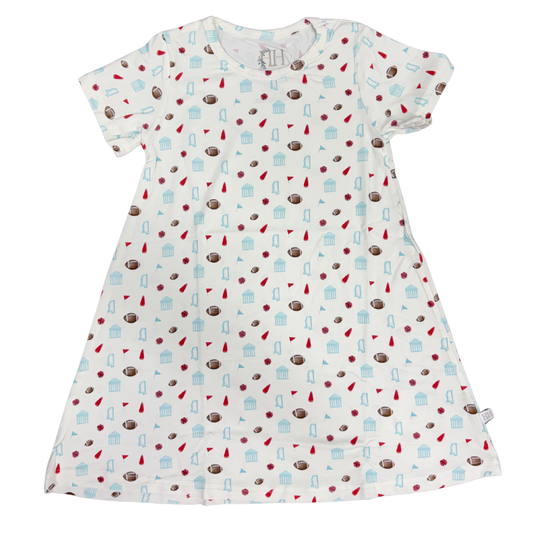 Girls Blue Miss Pom Bamboo Dress