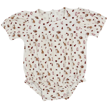 Girls Maroon Bulldog Pom Bamboo Bubble