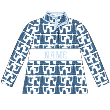 (PRE PURCHASE: ARRIVING LATE OCTOBER) Boys Smocked Plate Rodeo Cowboy Pullover