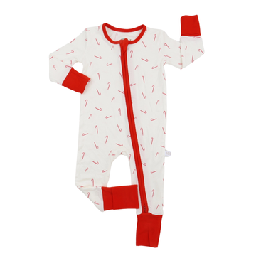 Boys Candy Cane Lane Zipper Romper