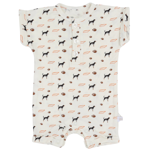 Boys Coonhound Button Romper