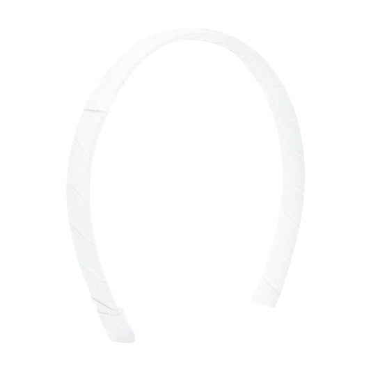 Classic Grosgrain Wrapped Add-a-Bow Girls Headband - White