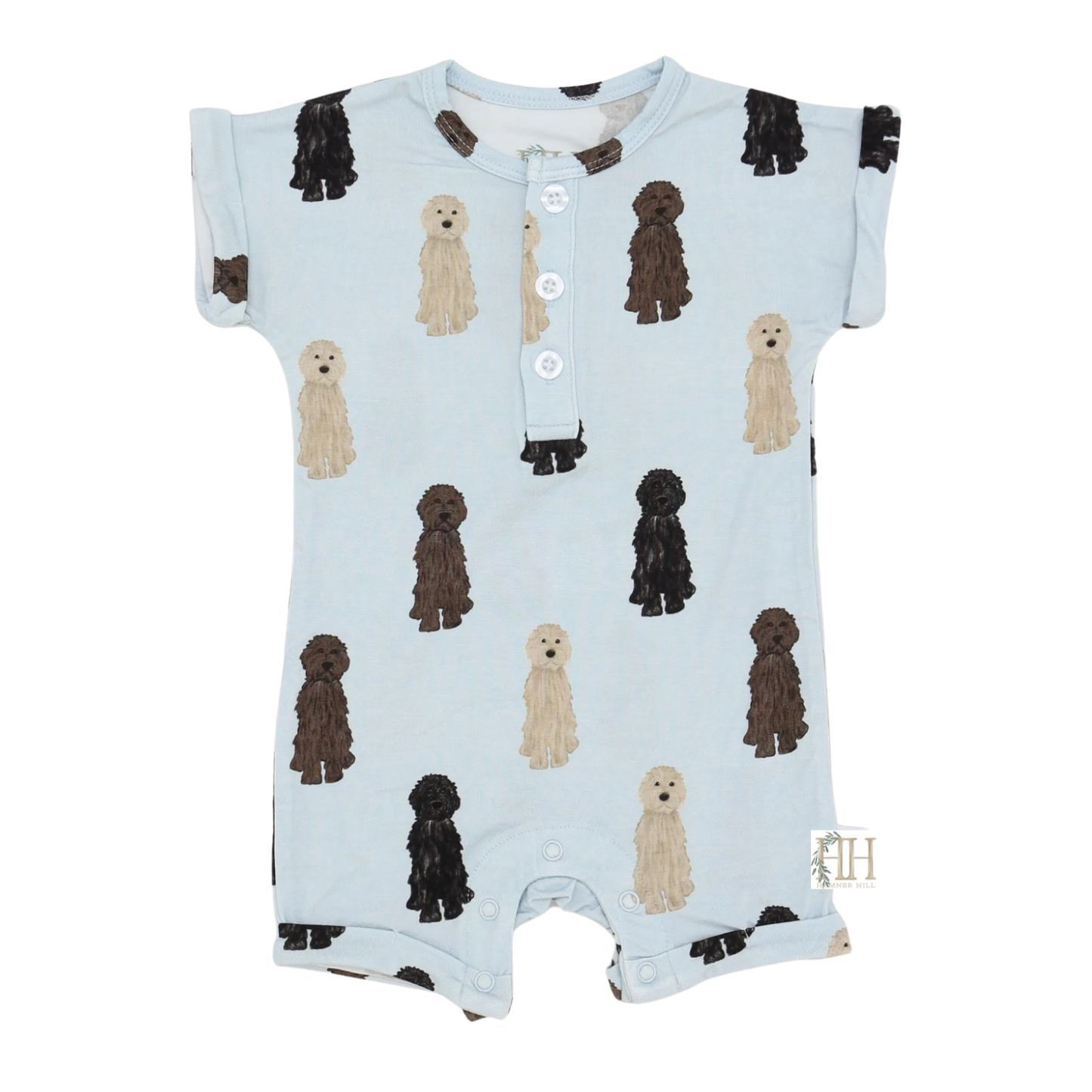 Boys Doodle Bamboo Button Romper