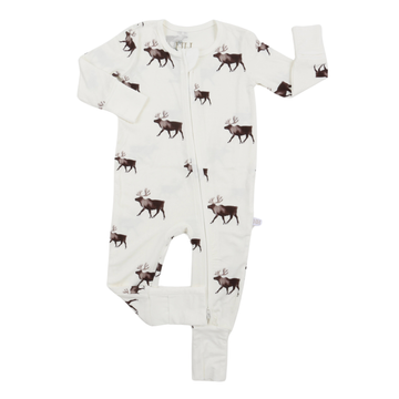 Boys Reindeer Zipper Romper