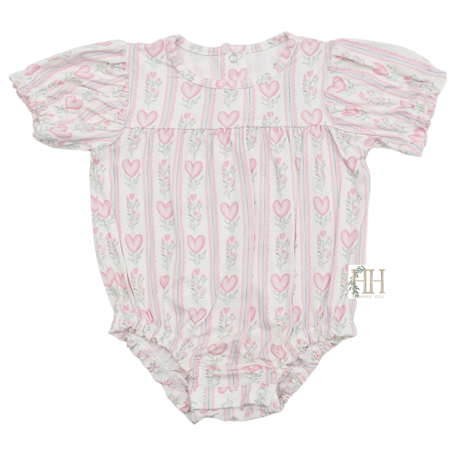 Girls Floral Heart Bamboo Bubble