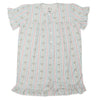 Womens Blue Floral Stripe Ruffle Sleeve Bamboo Nightgown