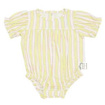 Girls Yellow Stripes Bamboo Bubble
