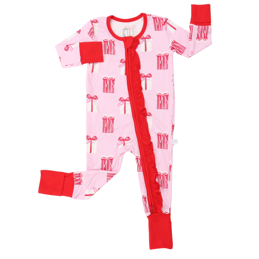 Girls Under the Tree Double Zipper Romper