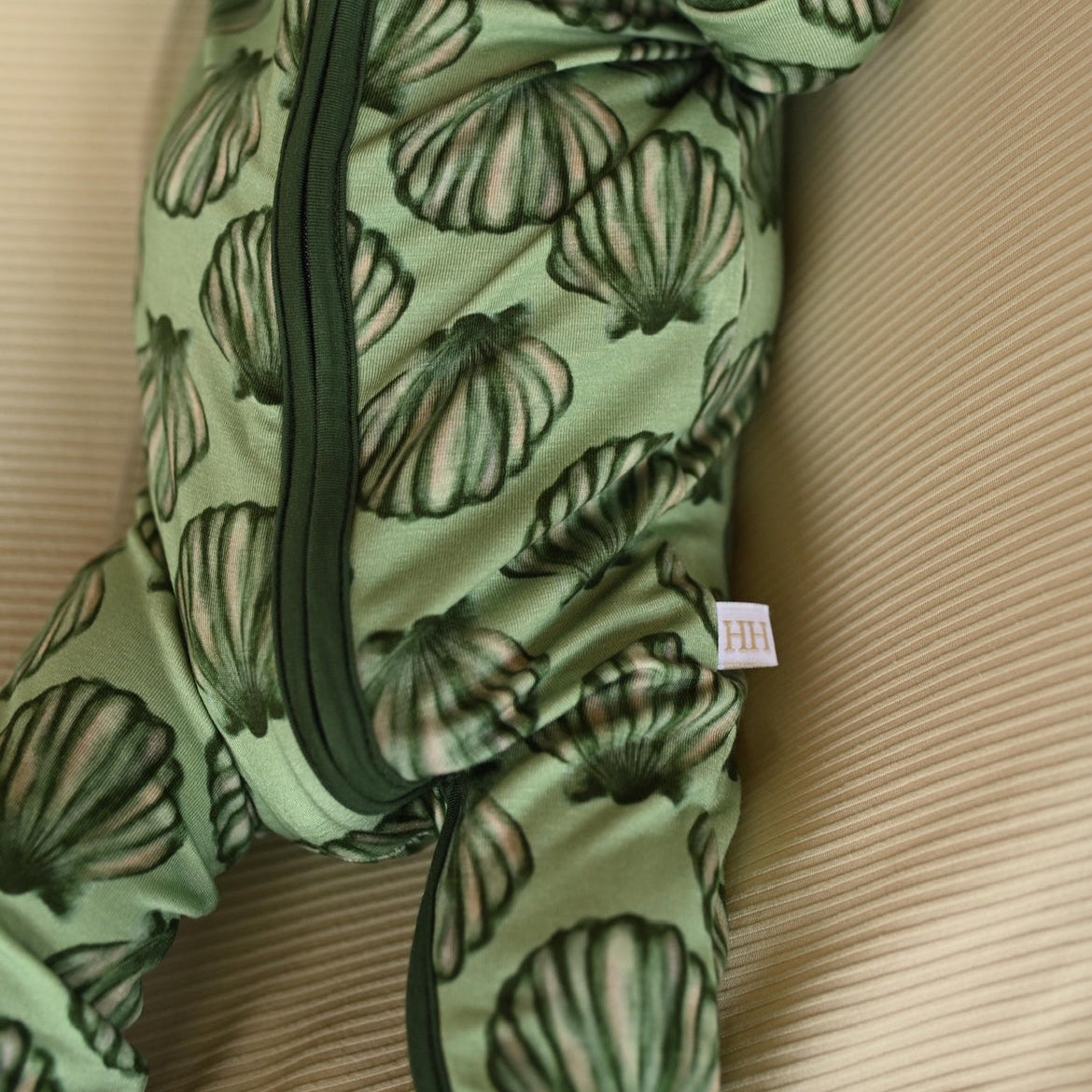 Boys Seashell Double Zipper Romper