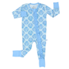 Girls Seashell Ruffle Double Zipper Romper