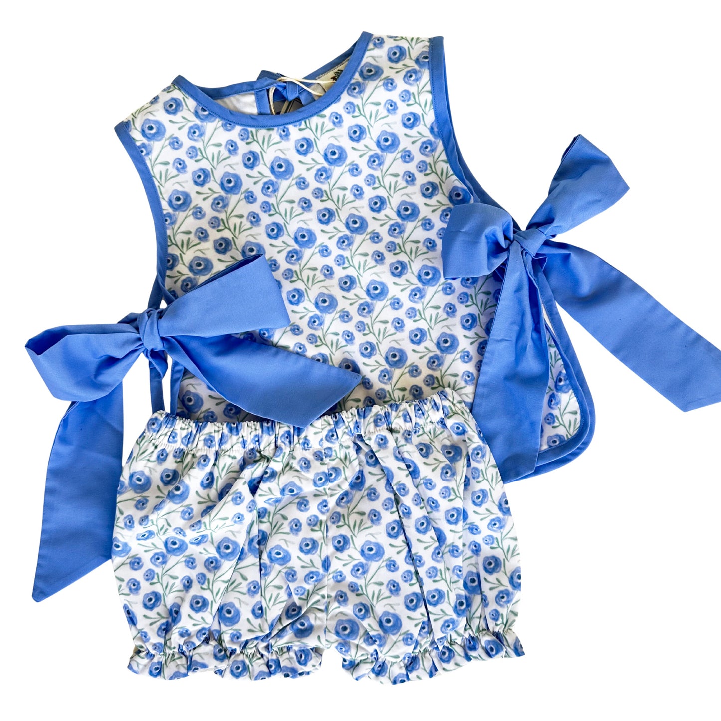 Girls Purple Floral Side Tie Bloomer Set