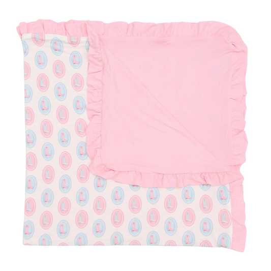 Girls Tulip Two Step Stroller Blanket with Ruffle