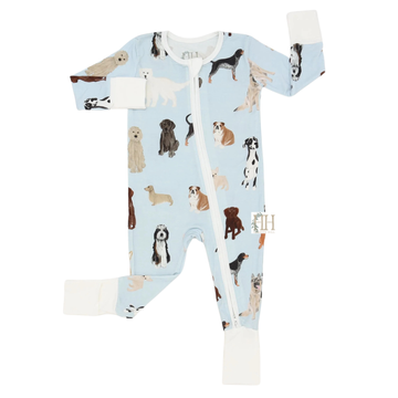 Boys Multi Dog Double Zipper Romper
