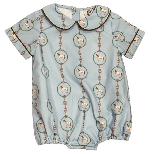 Boys Blue Horse Collared Bubble