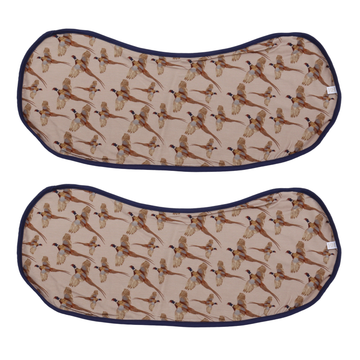 Navy Pheasant Burp Cloth Bib
