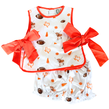 Girls Orange Wild West Tie Bloomer Set