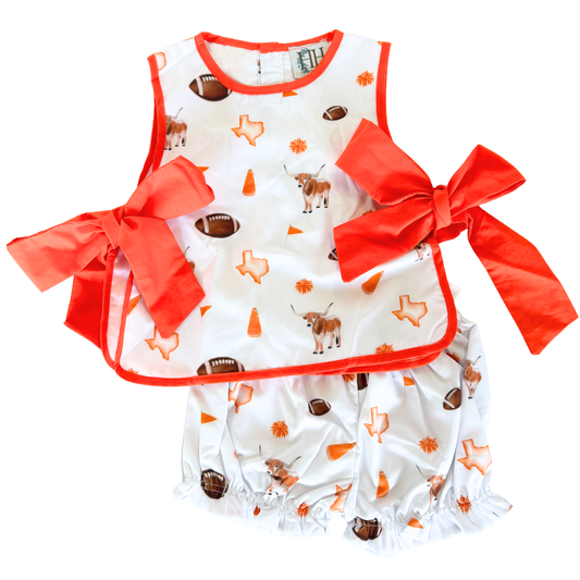 Girls Orange Wild West Tie Bloomer Set