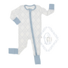 Boys Blue Dainty Bunny Double Zipper Romper