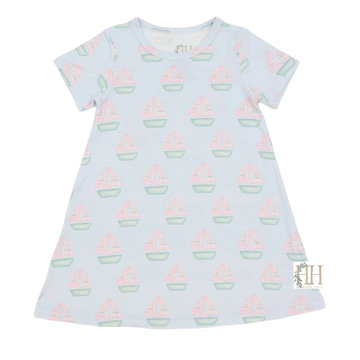 Girls Sailboat Bamboo Dress