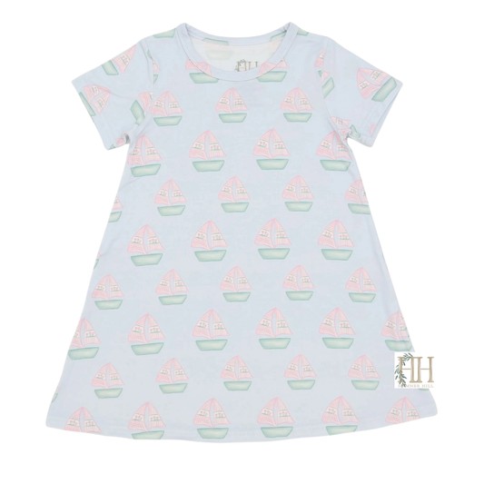 Girls Sailboat Bamboo Dress