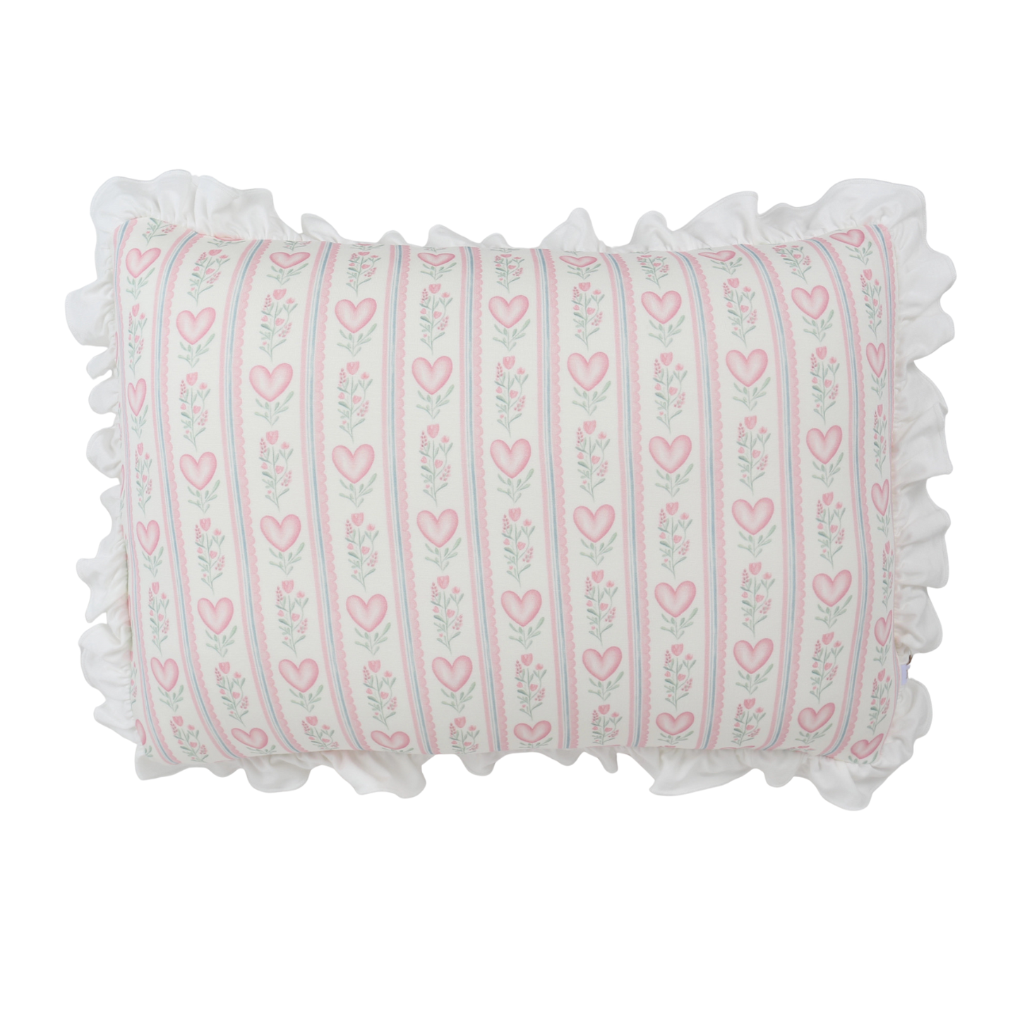 Floral Heart Ruffle Throw Pillow & Pillowcase