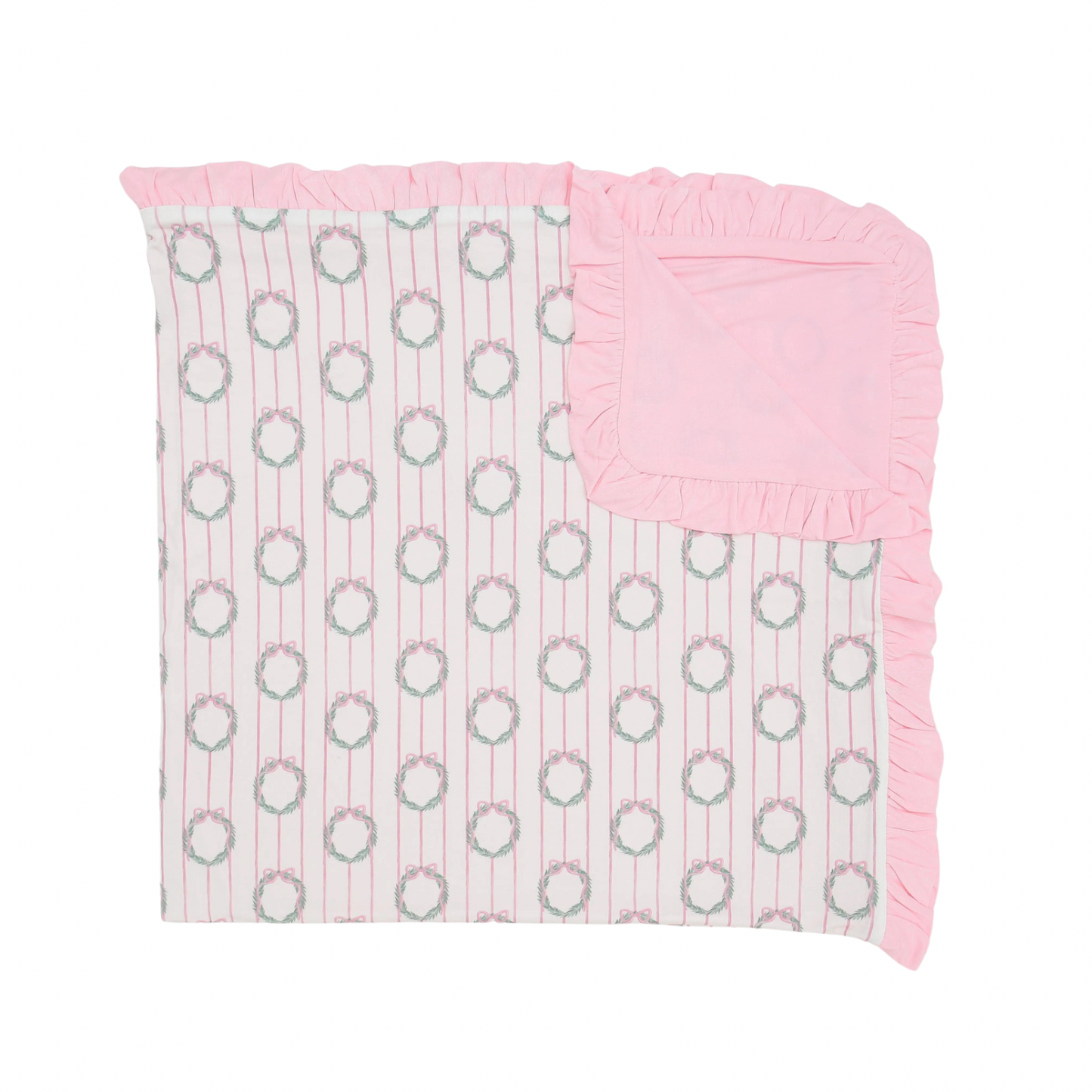 Pink Wreath Stroller Blanket - Minimum 2