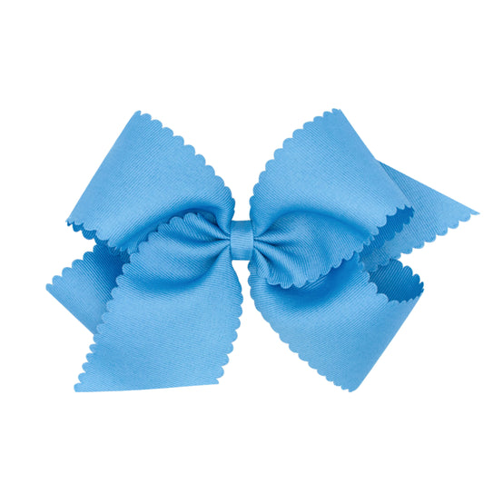 King Grosgrain Hair Bow Scalloped Edge - Copen