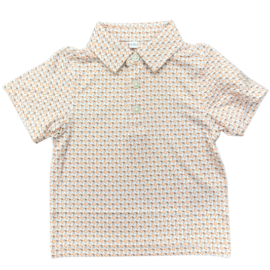 Mens Orange Wild West Performance Polo