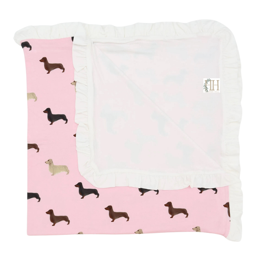 Girls Dachshund Stroller Blanket