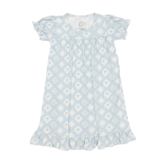 Girls Quilted Bow Patch Nightgown