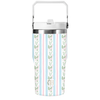Blue Floral Stripe Straw Cup