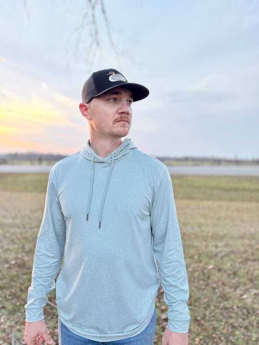 HH Adult Mist Blue Hooded Pullover