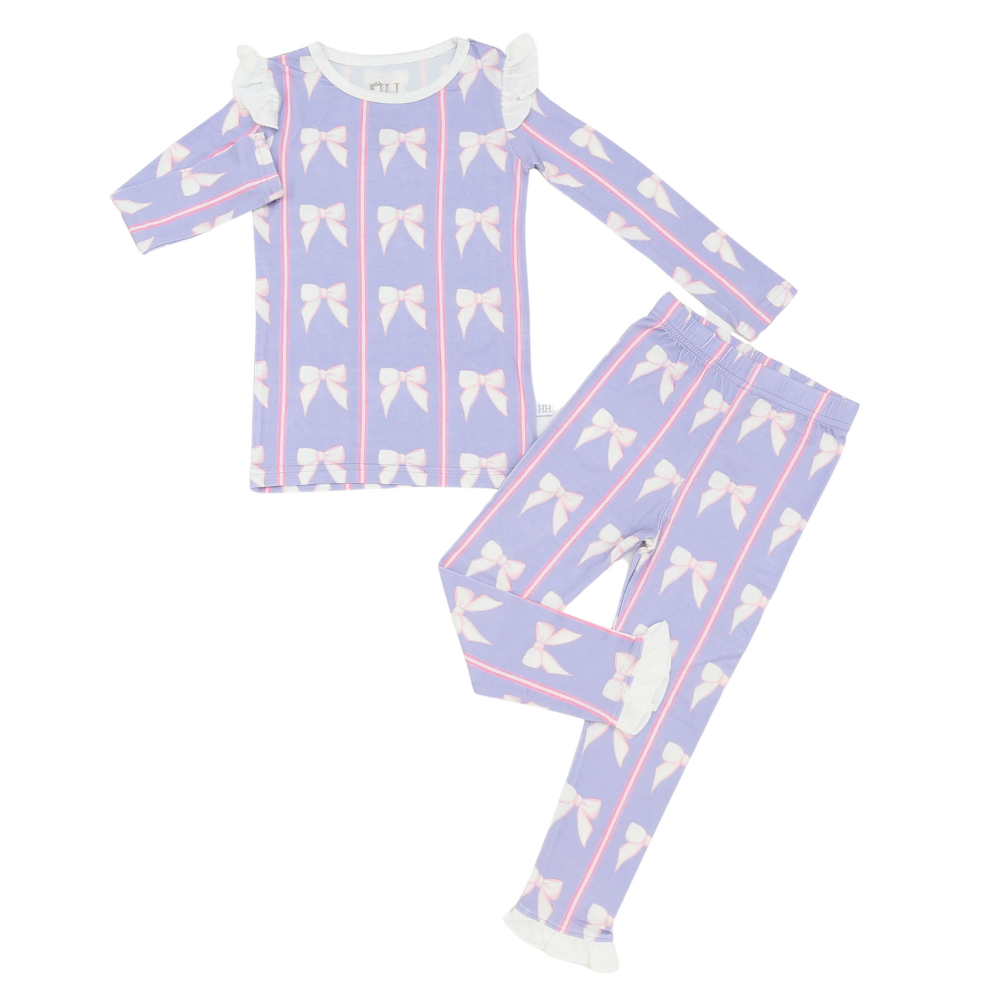 Girls Purple Bow Loungewear Set