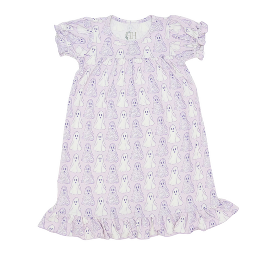 Girls Purple Floral Ghosts Nightgown