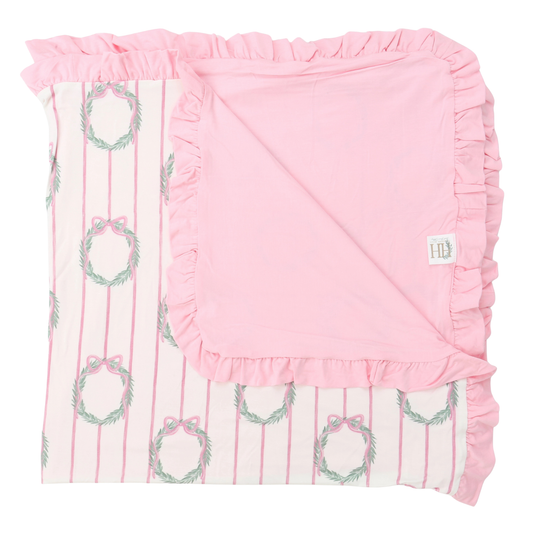 Sugarplum Wreath Stroller Blanket