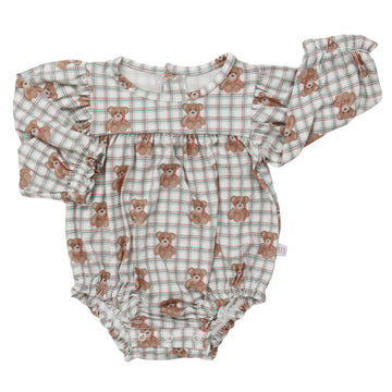 Girls Beary Merry Christmas Long Sleeve Bamboo Bubble