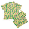 Womens Lemon Short Sleeve Button Down Pants Set