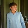 Boys Quarter Zip Light Blue Pullover