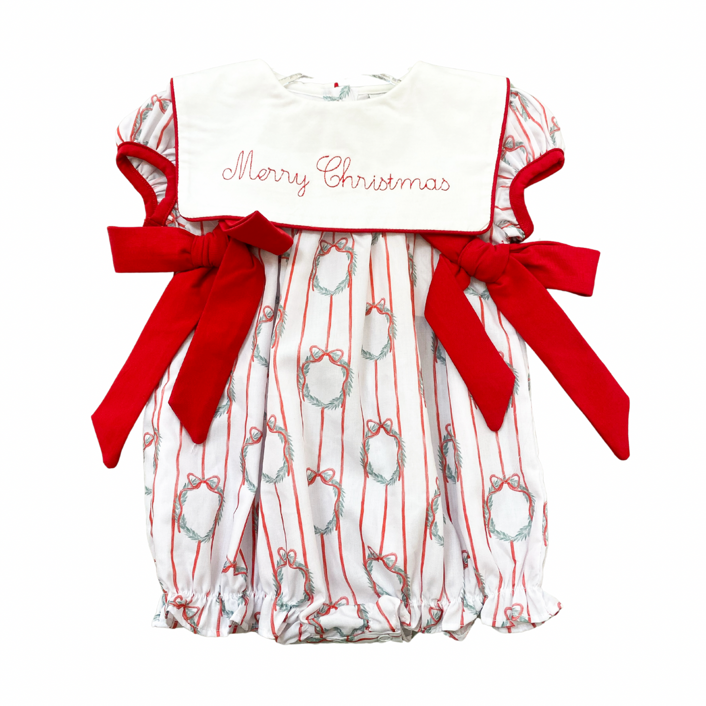 Red Wreath "Merry Christmas" Bubble - Long Sleeve