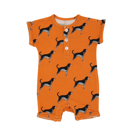 Coonhound Boys Button Romper