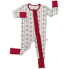 Girls Ruffle Pine Needles Zipper Romper