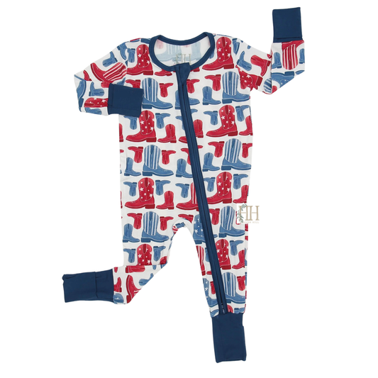 Boys Freedom Double Zipper Romper