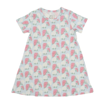 Girls Pink Hydrangea Bamboo Dress