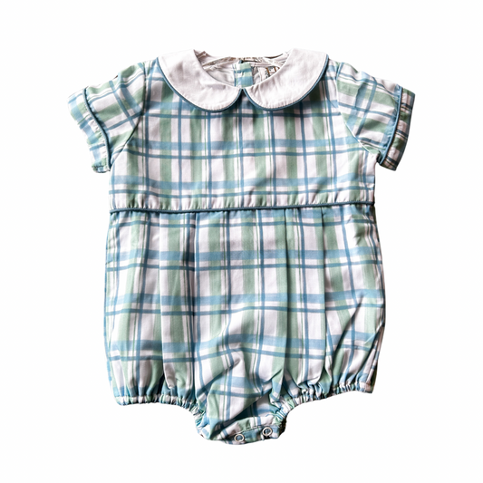 Blue and Green Check Collared Bubble