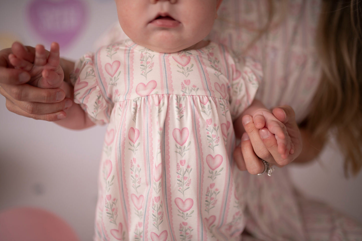 Girls Floral Heart Bamboo Bubble