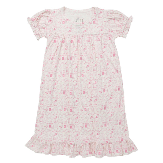Girls Pink Wild West Nightgown