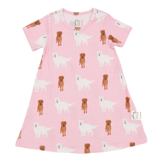 Girls Golden Retriever Bamboo Dress