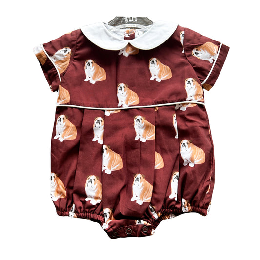 Boys Maroon Bulldog Collared Bubble