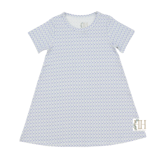 Girls Purple Floral Bamboo Dress