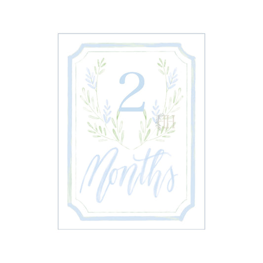 Blue Floral Crest Milestone Cards